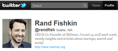 Rand's Twitter Profile